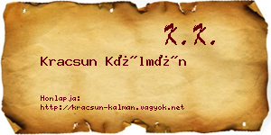 Kracsun Kálmán névjegykártya